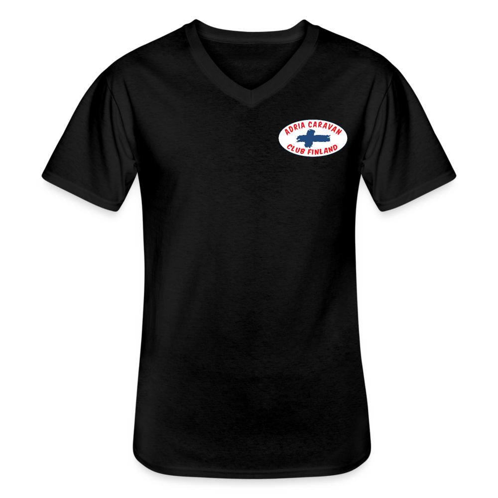 V-aukkoinen miesten t-paita Adria Club Finland logo-painatuksilla - musta
