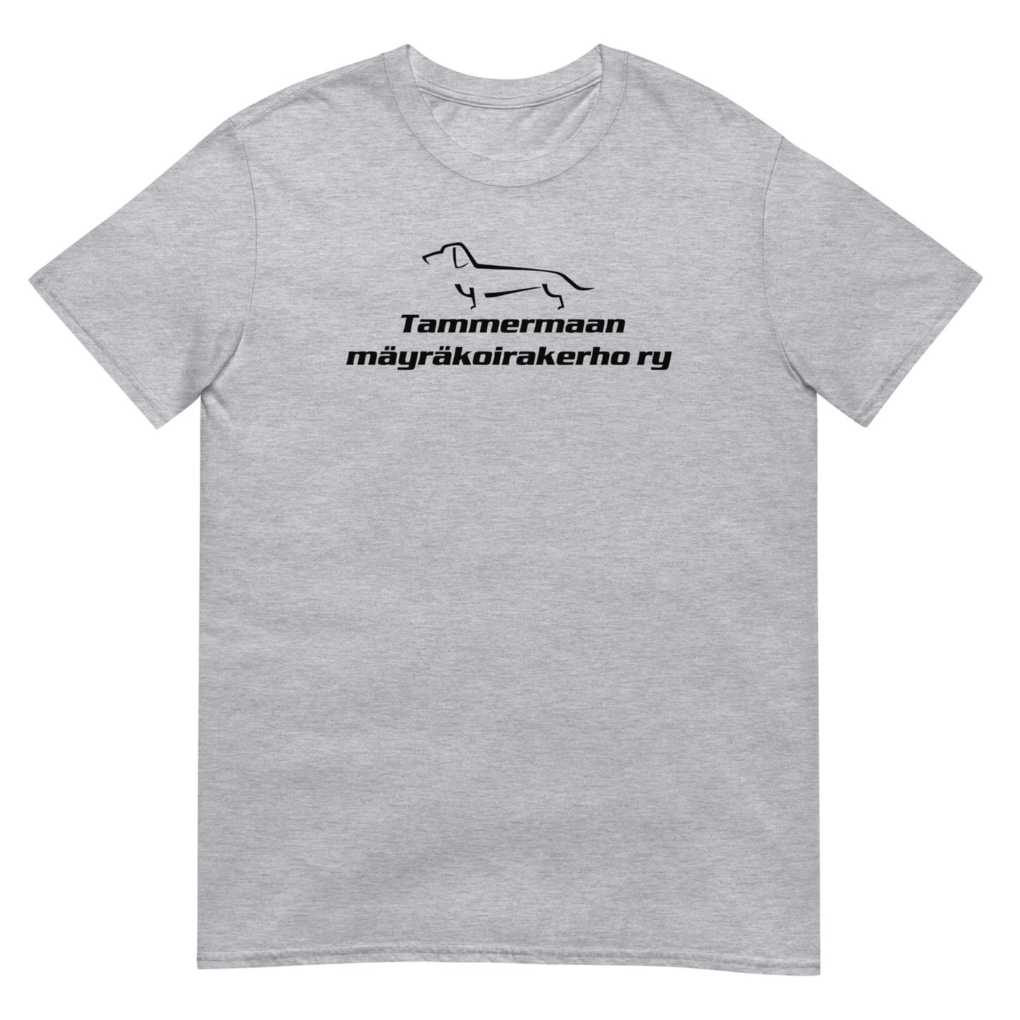 T-Paita Tammermaan Mäyräkoirakerhon logolla, Unisex-malli