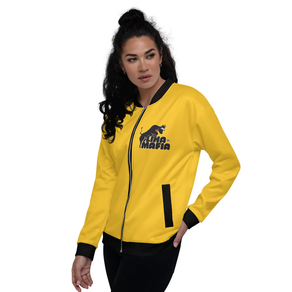 Lihamafian keltainen pilottitakki