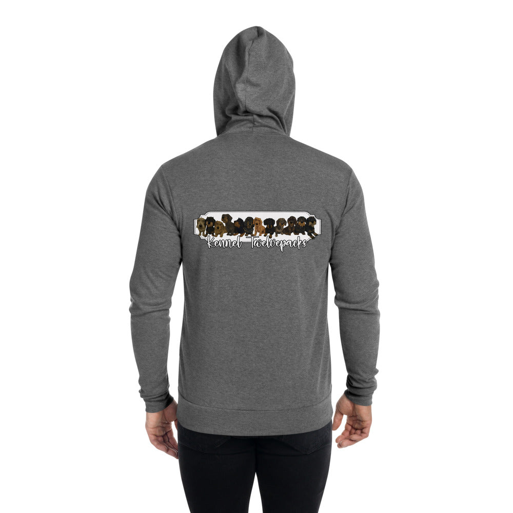Personoitava Unisex Huppari Vetoketjulla, Kennel Twelvepacks logo selässä