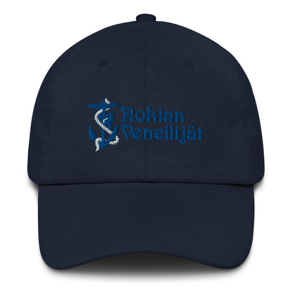 Matalaprofiilinen lippis brodeeratulla Nokian Veneilijät logolla