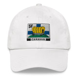 Perus-lippis brodeeratulla SF-Caravan logolla