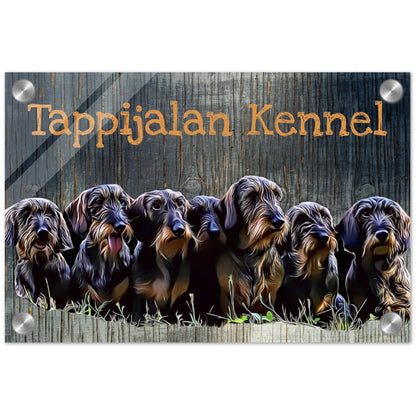 Akryylitaulu Tappijalan Kennel, Valinnaisella Tekstillä