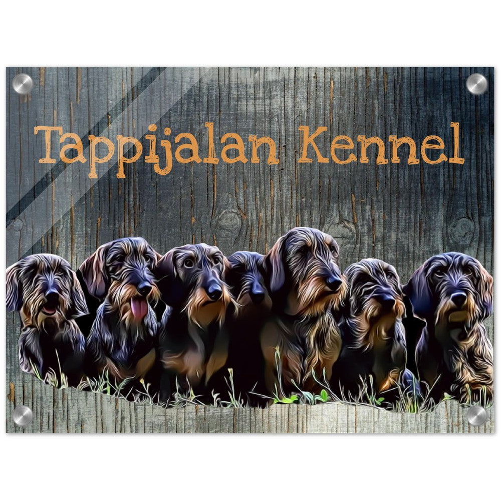 Akryylitaulu Tappijalan Kennel, Valinnaisella Tekstillä