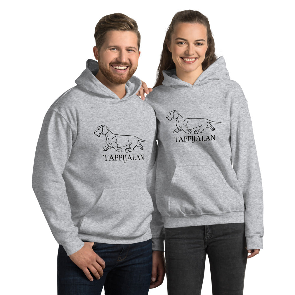 Tappijalan Unisex Huppari Mustalla Logolla